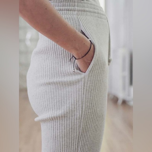 Baserange Rib Sweaptants in Grey Melange - Picture 8 of 13